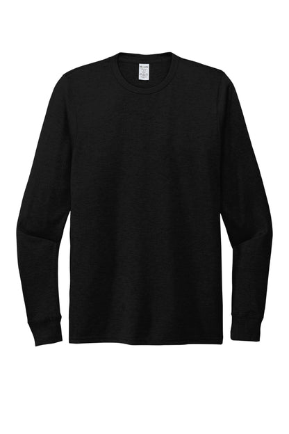 Front View of DeepBlack Allmade Unisex Tri-Blend Long Sleeve Tee AL6004 plain