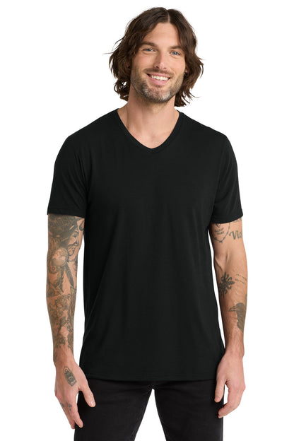 Front View of DeepBlack Allmade Unisex Tri-Blend V-Neck Tee AL2014 plain