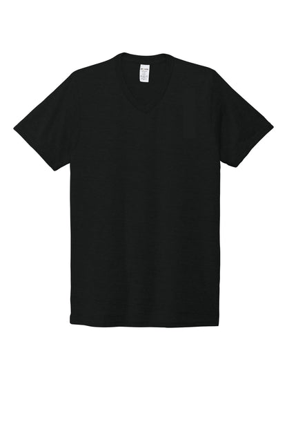 Front View of DeepBlack Allmade Unisex Tri-Blend V-Neck Tee AL2014 plain