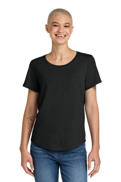 Front View of DeepBlack Allmade Women's Relaxed Tri-Blend Scoop Neck Tee AL2015 plain