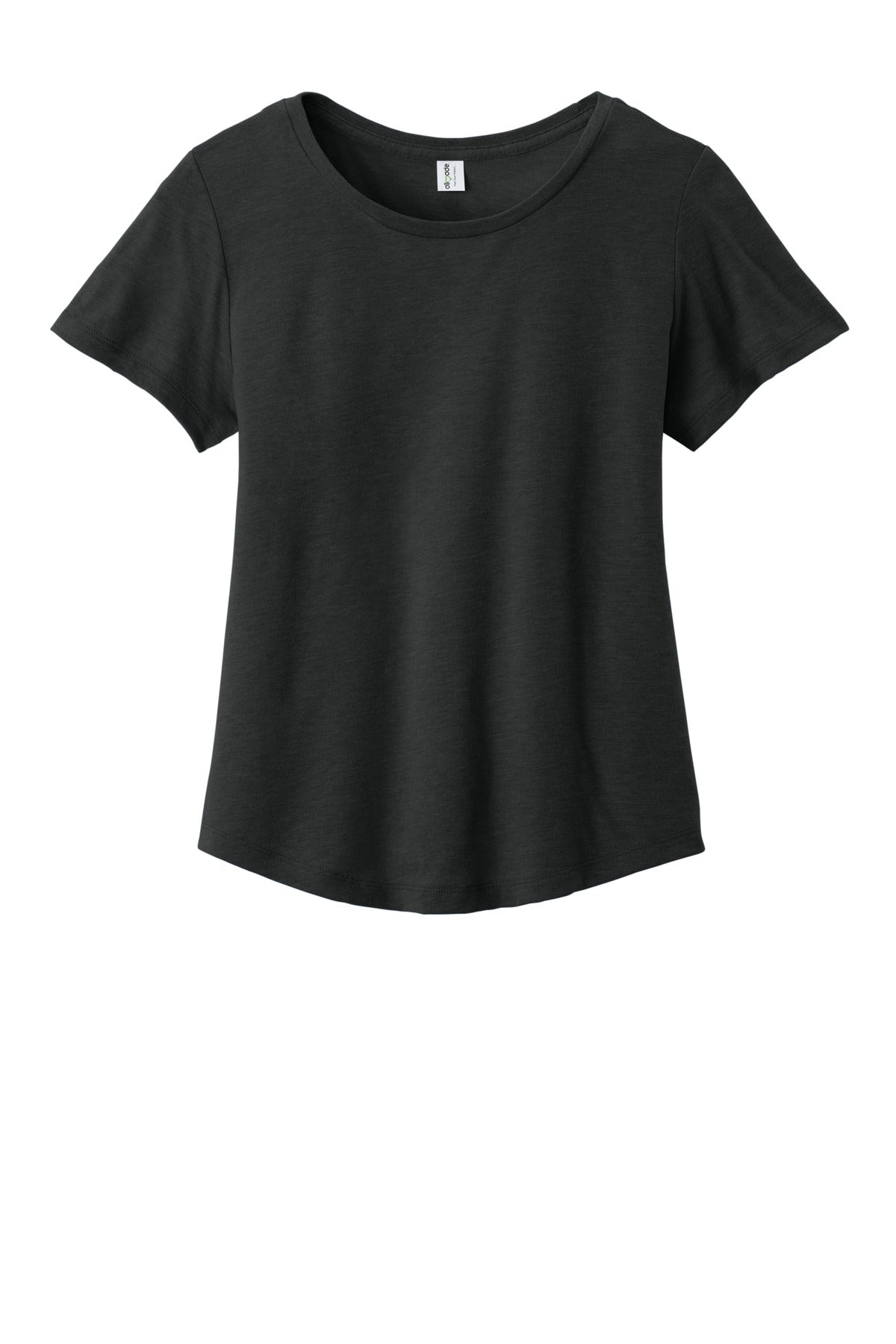 Front View of DeepBlack Allmade Women's Relaxed Tri-Blend Scoop Neck Tee AL2015 plain
