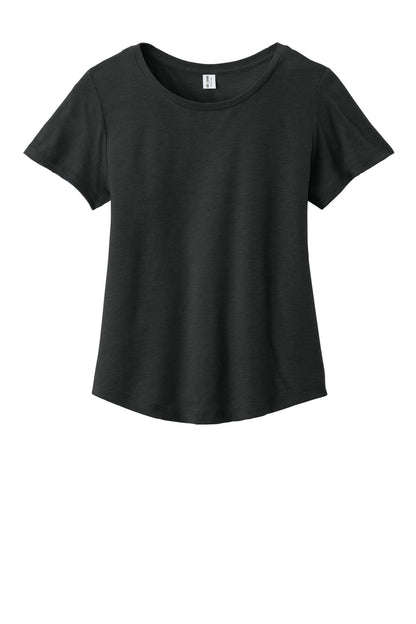 Front View of DeepBlack Allmade Women's Relaxed Tri-Blend Scoop Neck Tee AL2015 plain