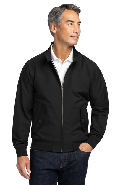 Front View of DeepBlack Brooks Brothers Bomber Jacket BB18604 plain