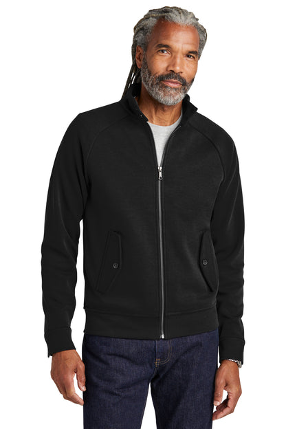 Front View of DeepBlack Brooks Brothers Double-Knit Full-Zip BB18210 plain