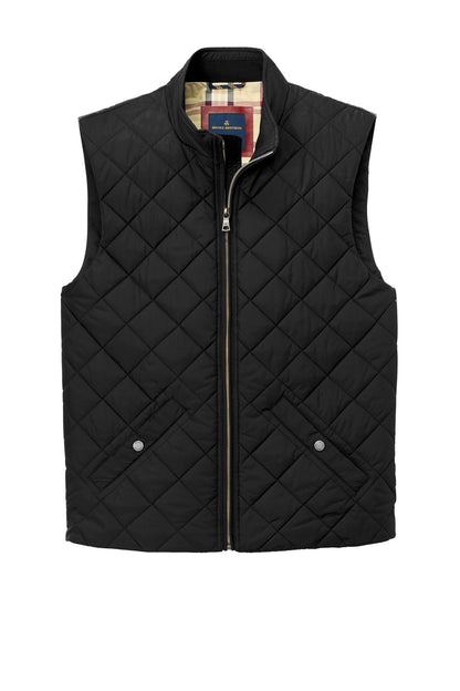 Front View of DeepBlack Brooks Brothers Quilted Vest BB18602 plain