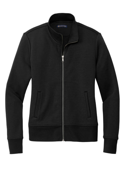 Front View of DeepBlack Brooks Brothers Women's Double-Knit Full-Zip BB18211 plain