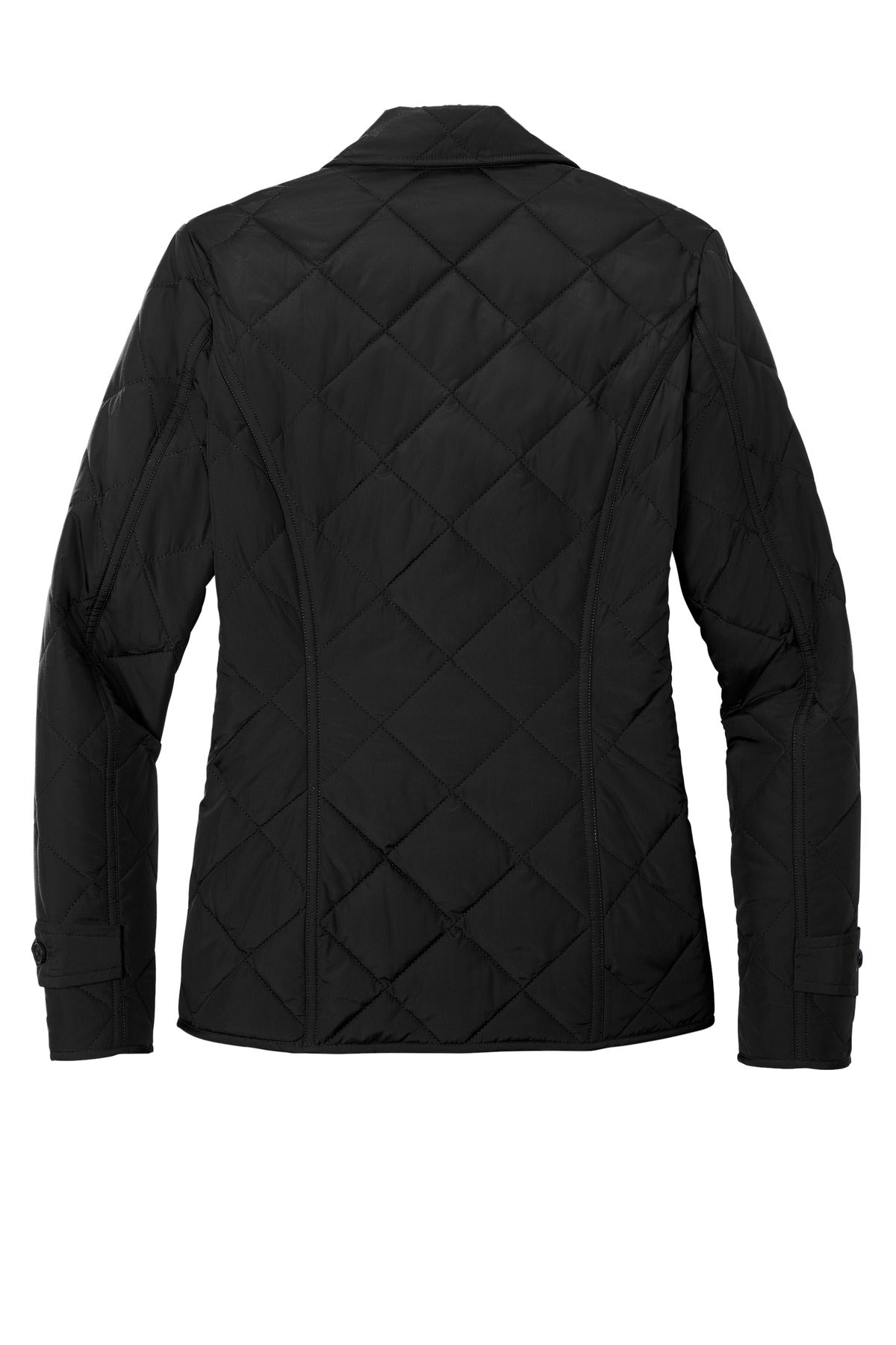 Front View of DeepBlack Brooks Brothers Women's Quilted Jacket BB18601 plain