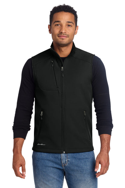 Front View of DeepBlack Eddie Bauer Stretch Soft Shell Vest EB546 plain