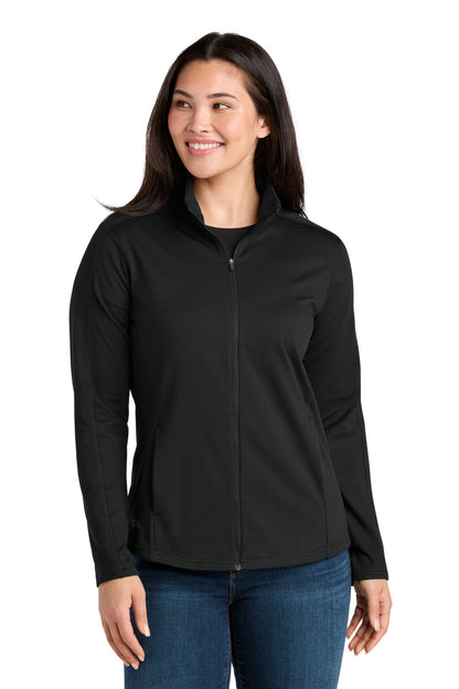 Front View of DeepBlack Eddie Bauer Women's Adventurer Full-Zip EB121 plain