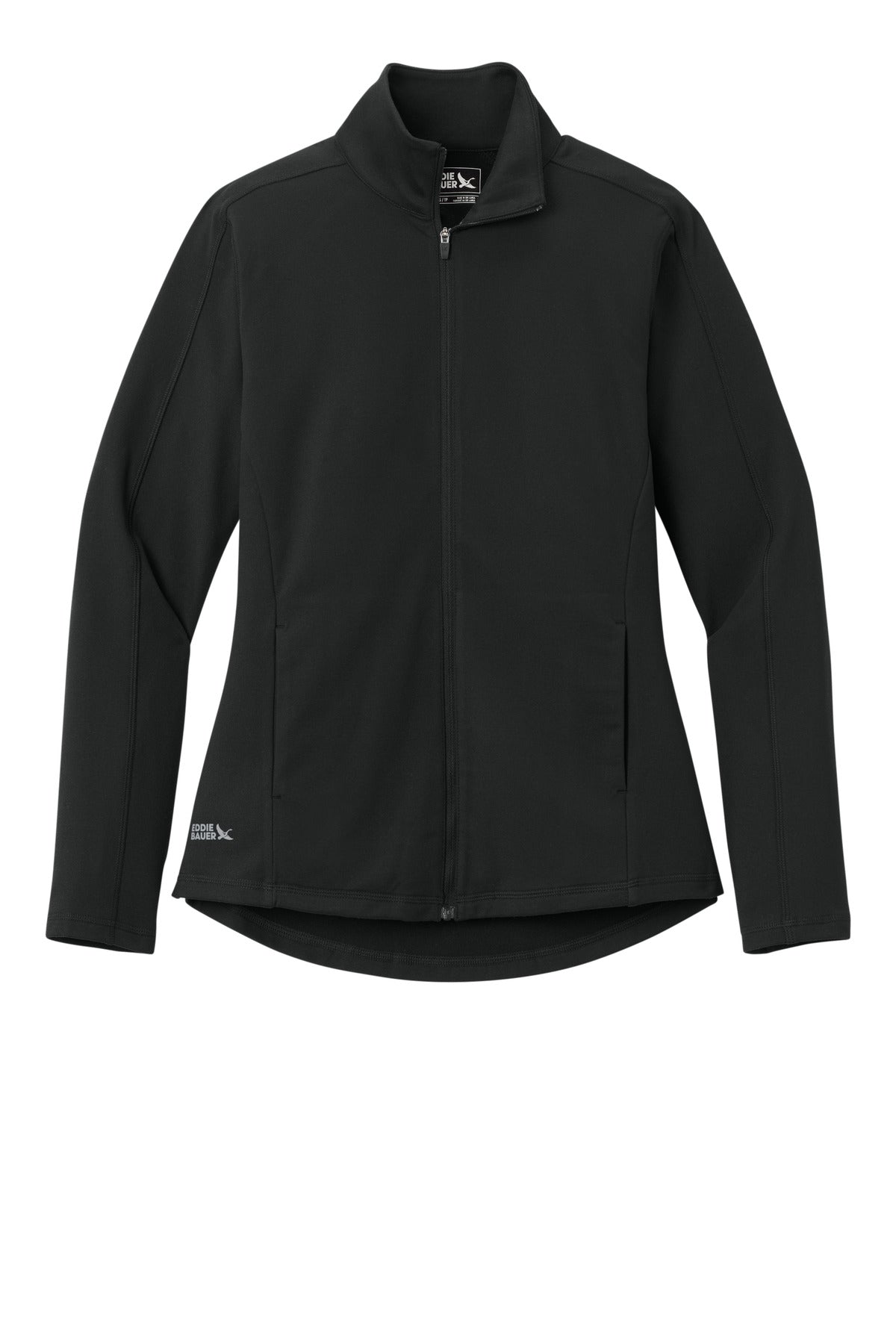 Front View of DeepBlack Eddie Bauer Women's Adventurer Full-Zip EB121 plain