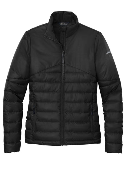 Front View of DeepBlack Eddie Bauer Women's Quilted Jacket EB511 plain
