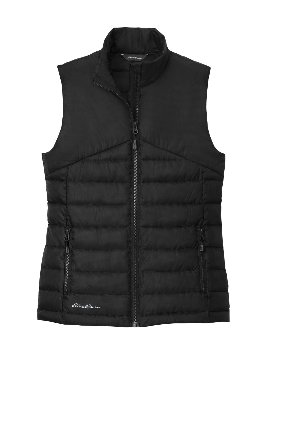 Front View of DeepBlack Eddie Bauer Women's Quilted Vest EB513 plain
