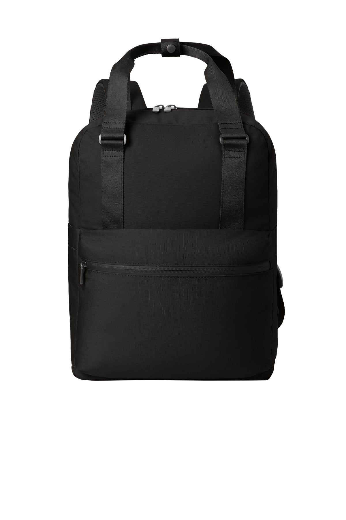 Front View of DeepBlack Mercer+Mettle Claremont Handled Backpack MMB211 plain