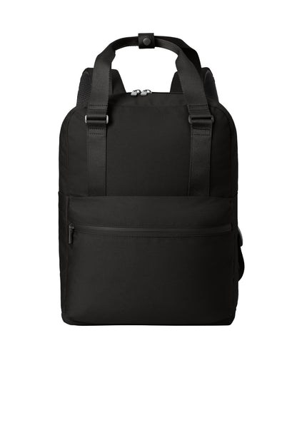 Front View of DeepBlack Mercer+Mettle Claremont Handled Backpack MMB211 plain