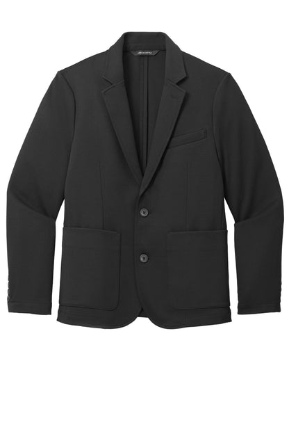 Front View of DeepBlack Mercer+Mettle Relaxed Knit Blazer MM3030 plain