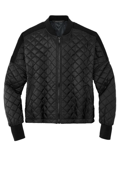 Front View of DeepBlack Mercer+Mettle Women's Boxy Quilted Jacket MM7201 plain