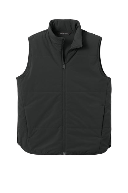 Front View of DeepBlack Mercer+Mettle Women's Brookline Quilted Vest MM7223 plain
