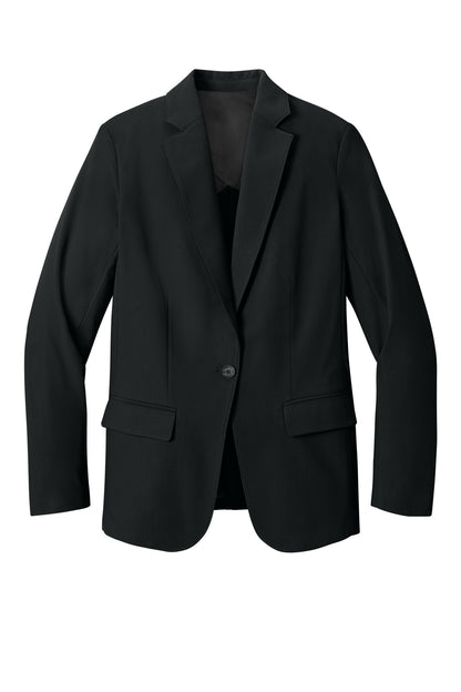 Front View of DeepBlack Mercer+Mettle Women's Capital Tech Blazer MM3033 plain