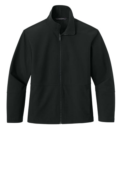 Front View of DeepBlack Mercer+Mettle Women's Comfort Soft Shell Jacket MM7105 plain