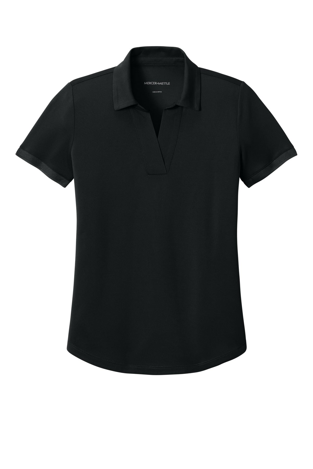 Front View of DeepBlack Mercer+Mettle Women's Everyday Performance Polo MM1031 plain