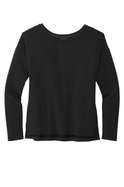 Front View of DeepBlack Mercer+Mettle Women's Stretch Drop Shoulder Pullover MM3013 plain