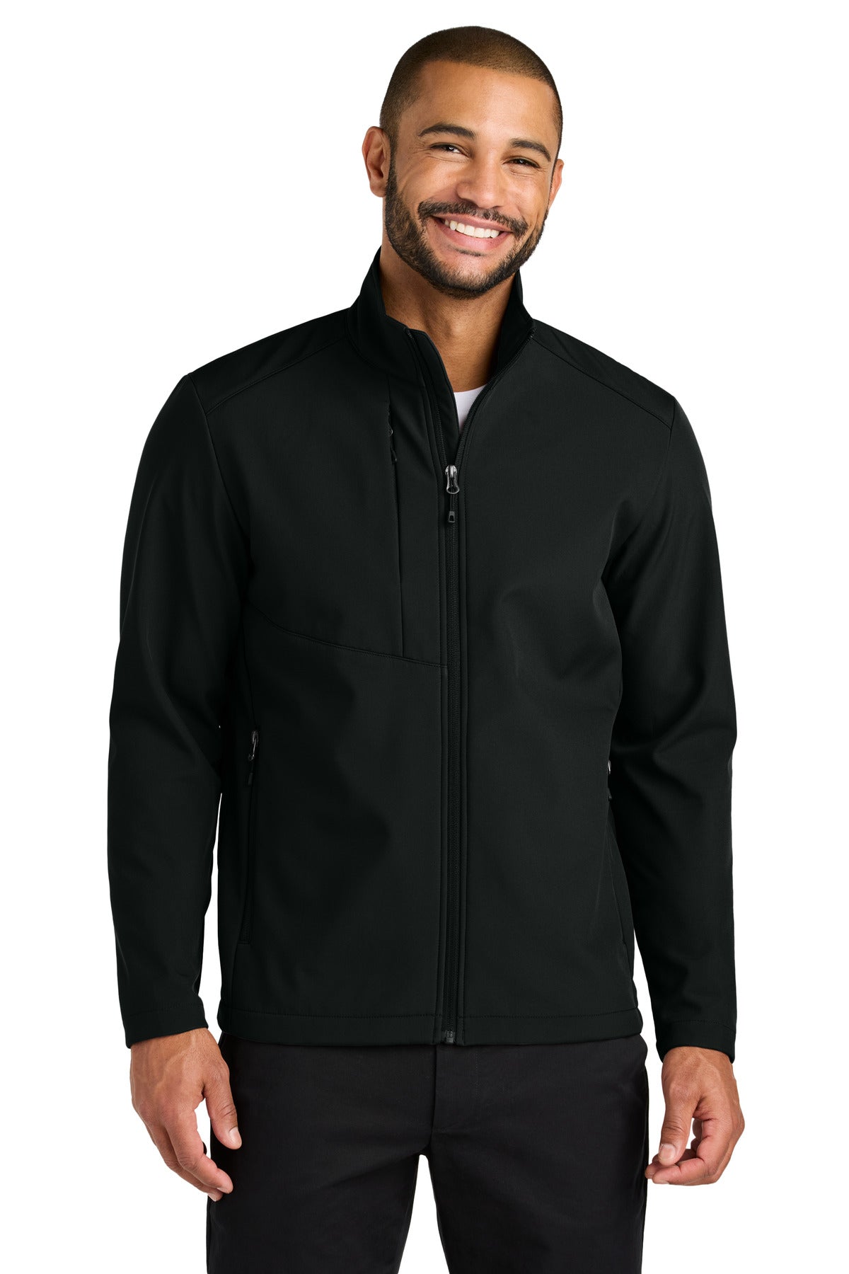 Front View of DeepBlack Port Authority C-FREE Core Soft Shell J720 plain