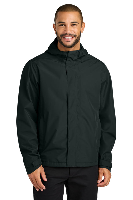Front View of DeepBlack Port Authority C-FREE Rain Jacket J714 plain