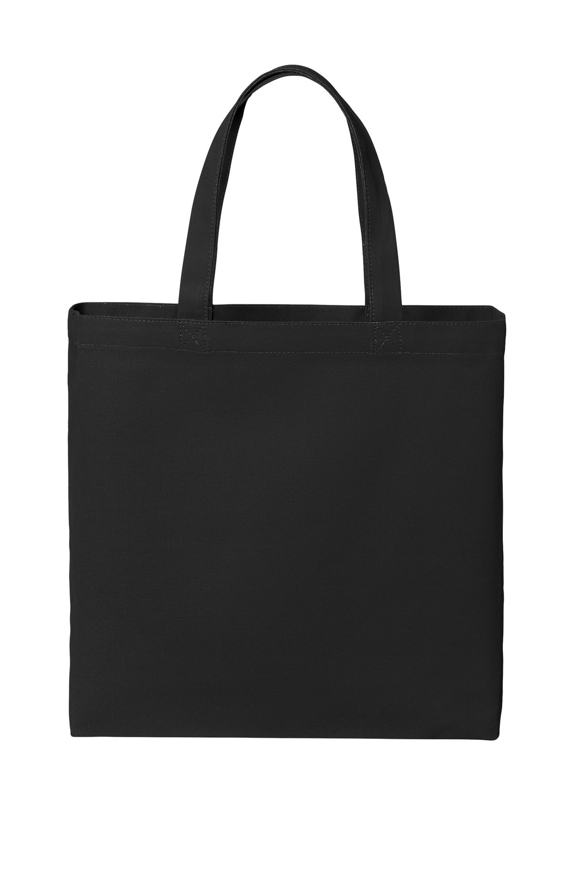 Front View of DeepBlack Port Authority Cotton Canvas Tote BG424 plain