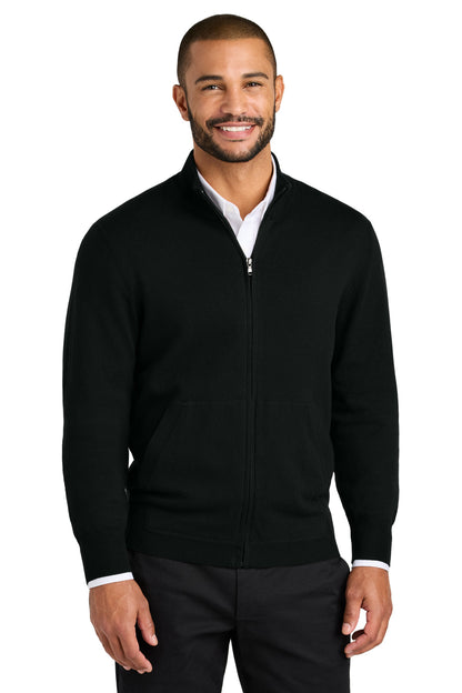 Front View of DeepBlack Port Authority Easy Care Full-Zip Sweater SW2901 plain