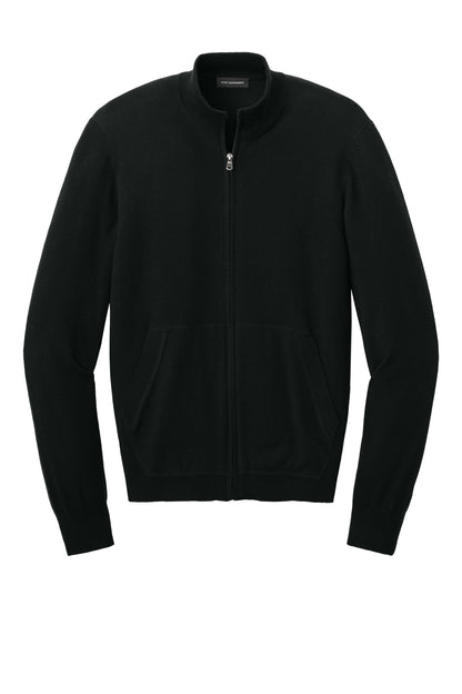 Front View of DeepBlack Port Authority Easy Care Full-Zip Sweater SW2901 plain
