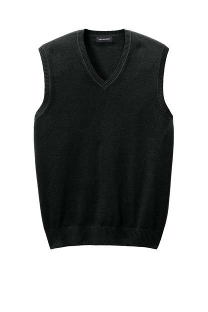 Front View of DeepBlack Port Authority Easy Care Sweater Vest SW2860 plain