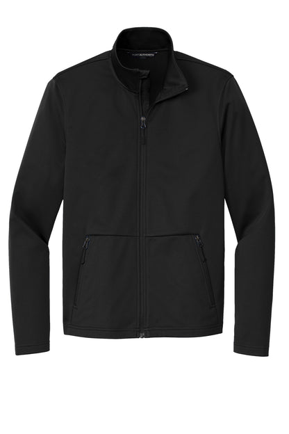 Front View of DeepBlack Port Authority Flexshell Jacket J617 plain