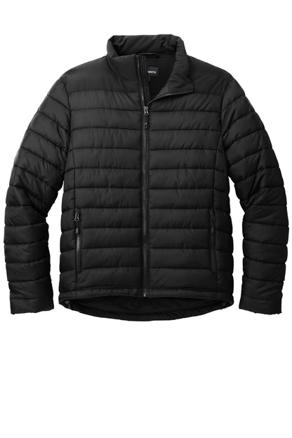 Front View of DeepBlack Port Authority Horizon Puffy Jacket J364 plain