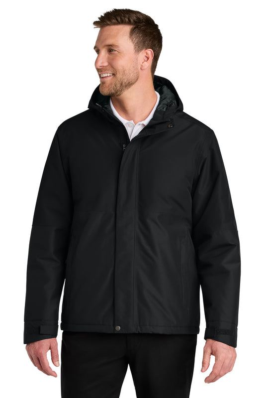 Front View of DeepBlack Port Authority Insulated Heavy Ripstop Jacket J721 plain