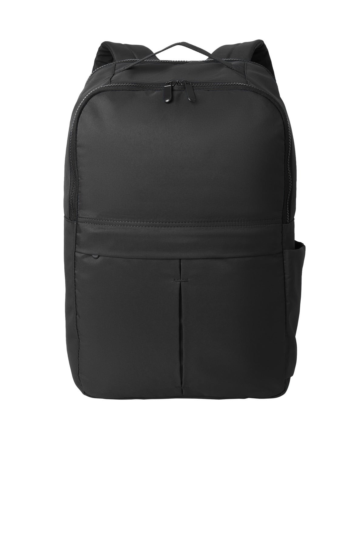 Front View of DeepBlack Port Authority Matte Backpack BG235 plain