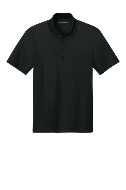 Front View of DeepBlack Port Authority Plaited Pique Polo K620 plain
