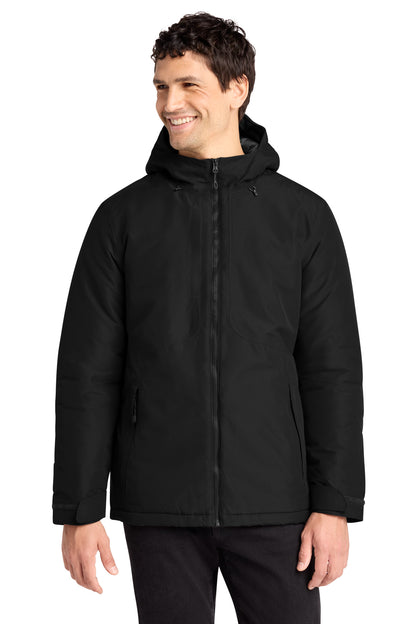 Front View of DeepBlack Port Authority Venture Waterproof Insulated Jacket J362 plain