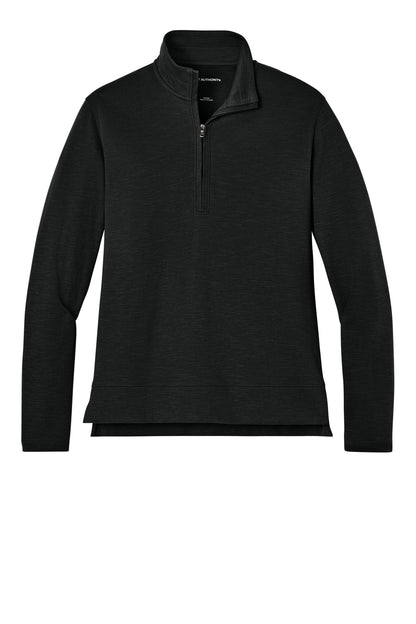 Front View of DeepBlack Port Authority Women's Breakwater 1/4-Zip LK821 plain