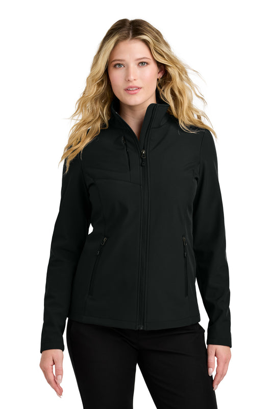 Front View of DeepBlack Port Authority Women's C-FREE Core Soft Shell L720 plain