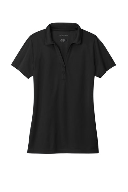Front View of DeepBlack Port Authority Women's C-FREE Performance Polo LK863 plain