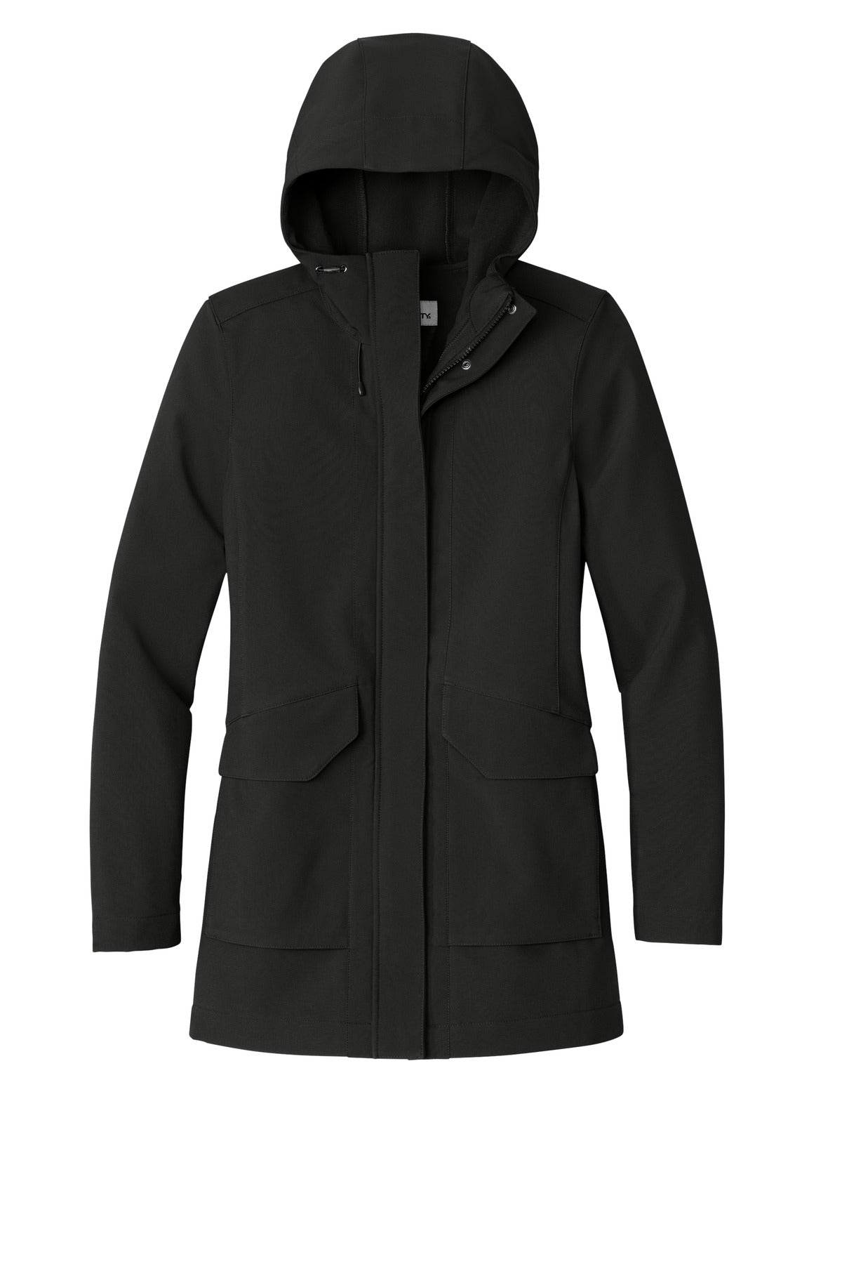 Front View of DeepBlack Port Authority Women's Collective Outer Soft Shell Parka L919 plain