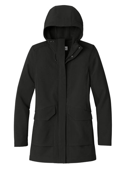 Front View of DeepBlack Port Authority Women's Collective Outer Soft Shell Parka L919 plain