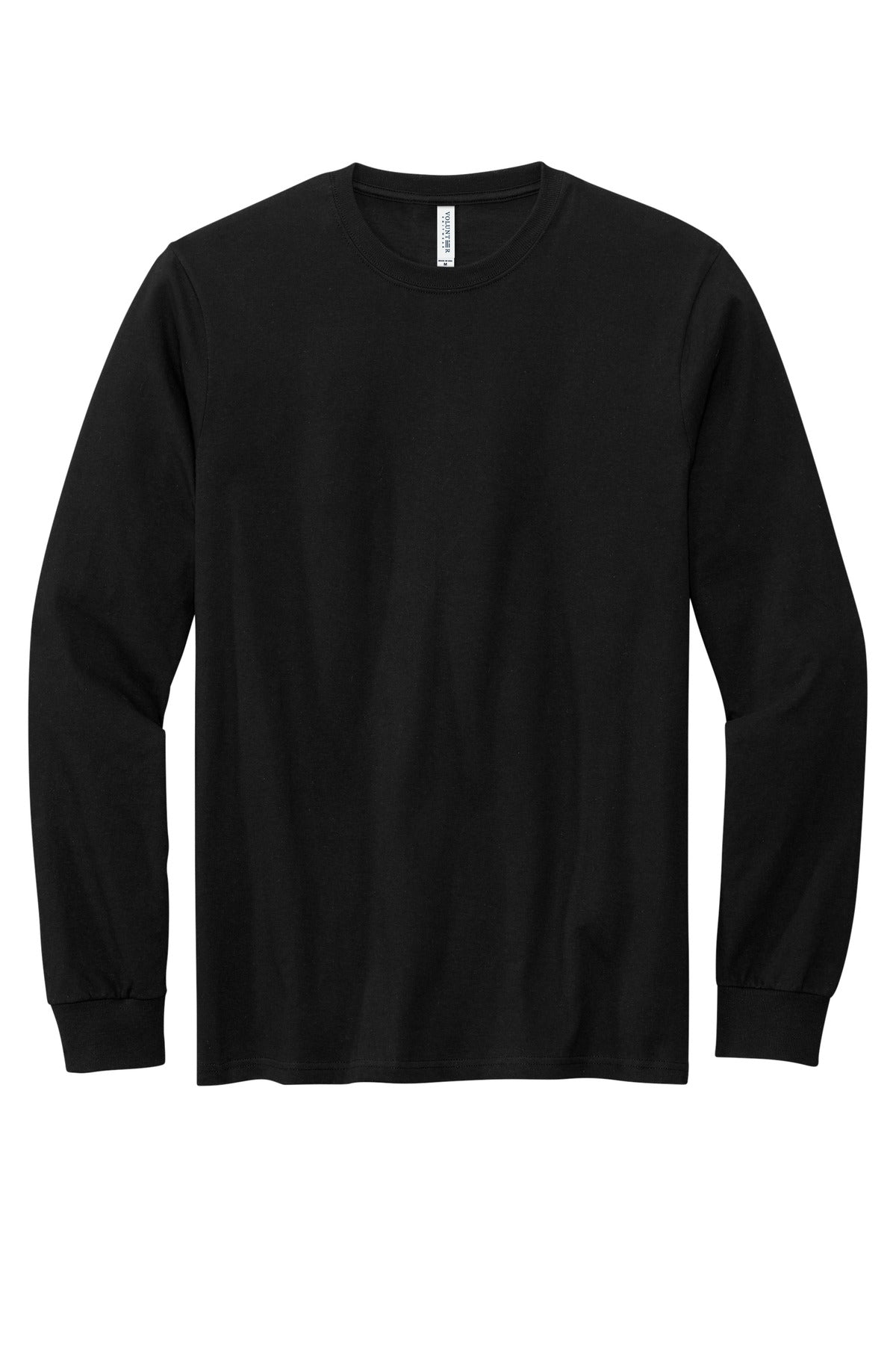 Front View of DeepBlack Volunteer Knitwear Chore Long Sleeve Tee VL60LS plain