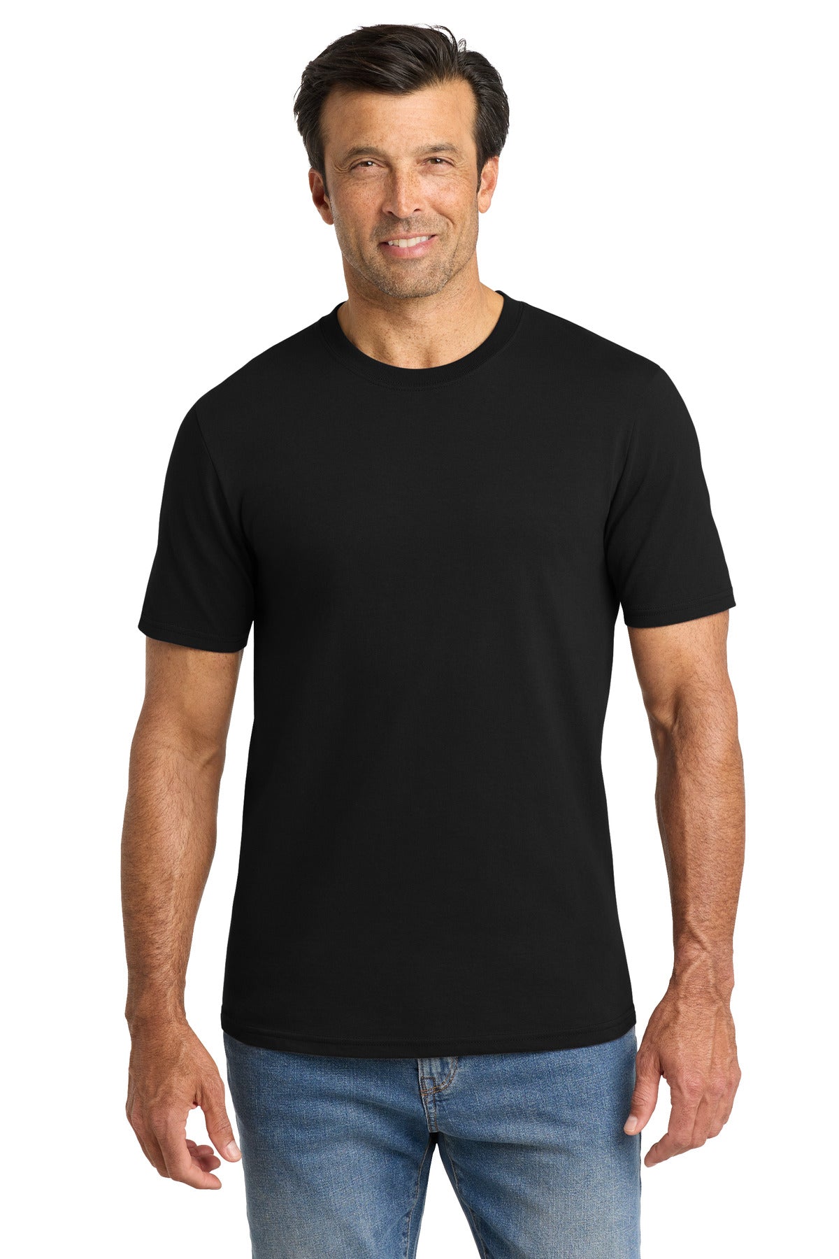 Front View of DeepBlack Volunteer Knitwear Chore Tee VL60 plain