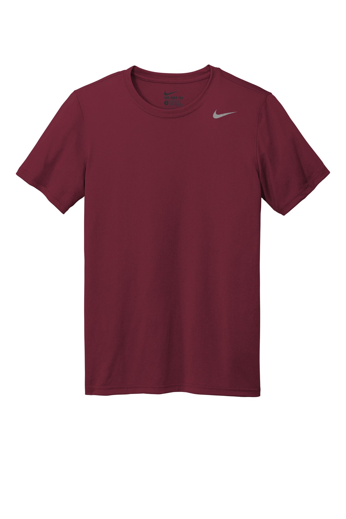 Front View of DeepMaroon Nike Team rLegend Tee DV7299 plain