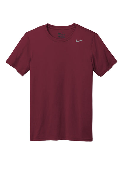 Front View of DeepMaroon Nike Team rLegend Tee DV7299 plain