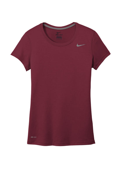 Front View of DeepMaroon Nike Women's Team rLegend Tee DV7312 plain