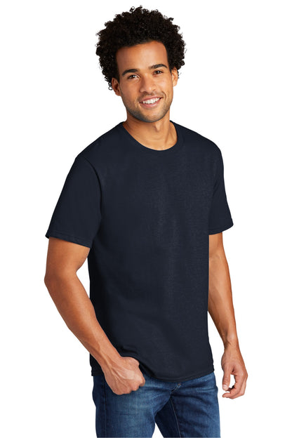 Front View of DeepNavy Port & Co Tri-Blend Tee. PC330 plain