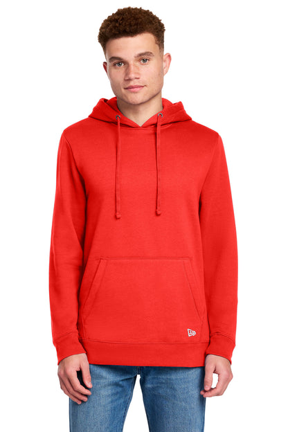 Front View of DeepOrange New Era Comeback Fleece Pullover Hoodie NEA550 plain