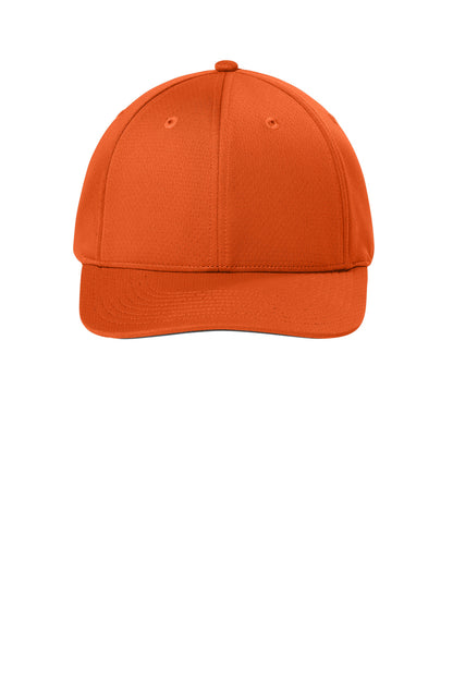 Front View of DeepOrange Sport-Tek Impact Mesh Stretch-Tek Adjustable Cap STC71 plain